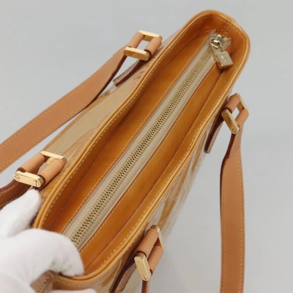 LOUIS VUITTON Monogram Vernis Houston Hand Bag Beige M91004 LV Auth SW1452 - Picture 7 of 16